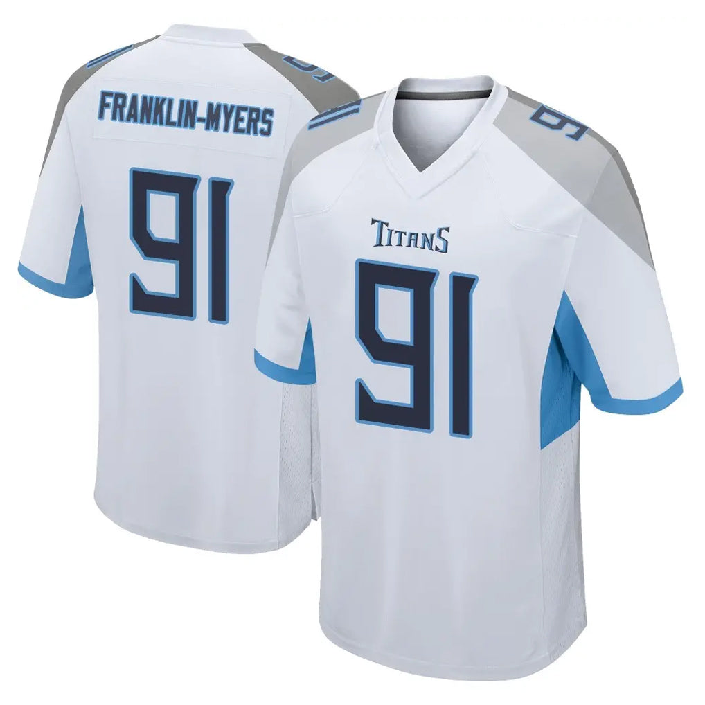 T.Titans #91 John Franklin-Myers Player White Home Game Ldoa Stitched Jerseys