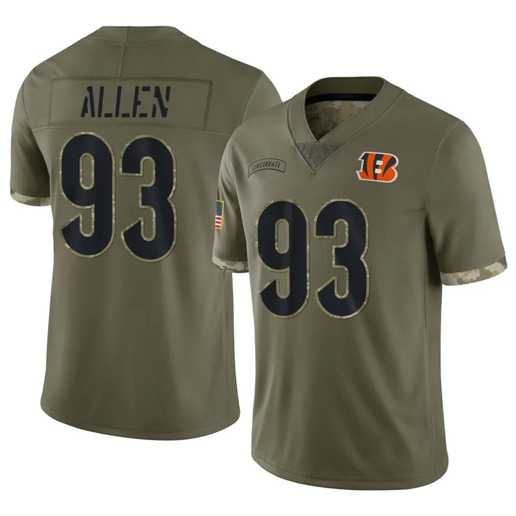C.Bengals #93 Jonathan Allen Player Olive Salute to Service Limited Game Ldoa Stitched Jerseys