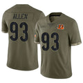 C.Bengals #93 Jonathan Allen Player Olive Salute to Service Limited Game Ldoa Stitched Jerseys
