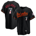 B.Orioles #7 Jackson Holliday Player Black USA 250 Fourth of July Home Game Ldoa Stitched Jerseys