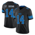 D.Lions #14 Amon-Ra St. Brown Player Black Alternate Vapor F.U.S.E. Limited Home Game Ldoa Stitched Jerseys