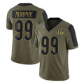 C.Bengals #99 Myles Murphy Player Olive Salute to Service Game Ldoa Stitched Jerseys