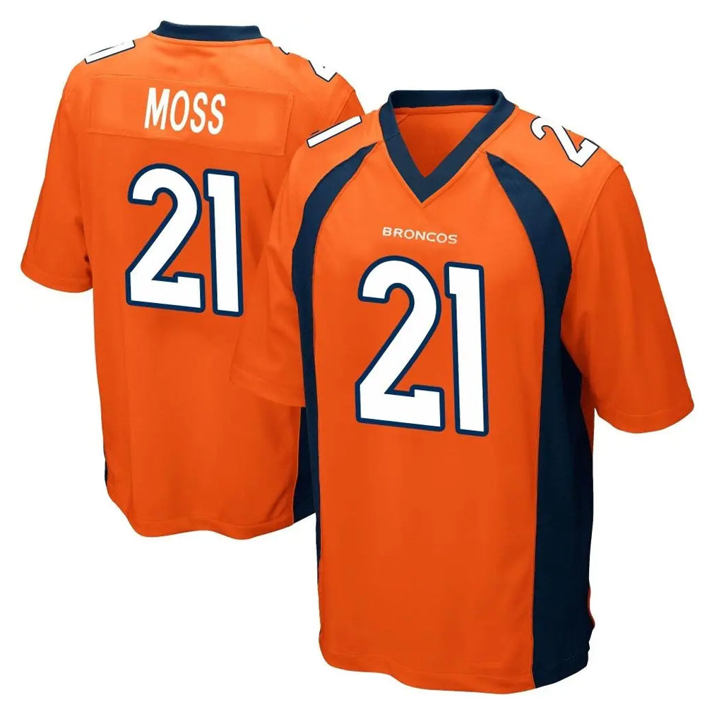 D.Broncos #21 Riley Moss Player Orange Color Home Game Ldoa Stitched Jerseys