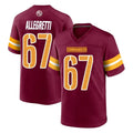 W.Commanders #67 Nick Allegretti Player Burgundy Home Game Ldoa Stitched Jerseys