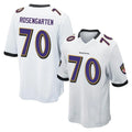 B.Ravens #70 Roger Rosengarten Player White Alternate Home Game Ldoa Stitched Jerseys
