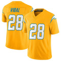 LA.Chargers #28 Kimani Vidal Player Gold Limited Vapor F.U.S.E. Home Game Ldoa Stitched Jerseys