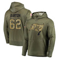 TB.Buccaneers #62 Graham Barton Player Olive Salute to Service Pullover Hoodie Home Game Ldoa Stitched Jerseys