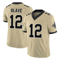 NO.Saints #12 Chris Olave Player Gold Limited Vapor F.U.S.E. Home Game Ldoa Stitched Jerseys