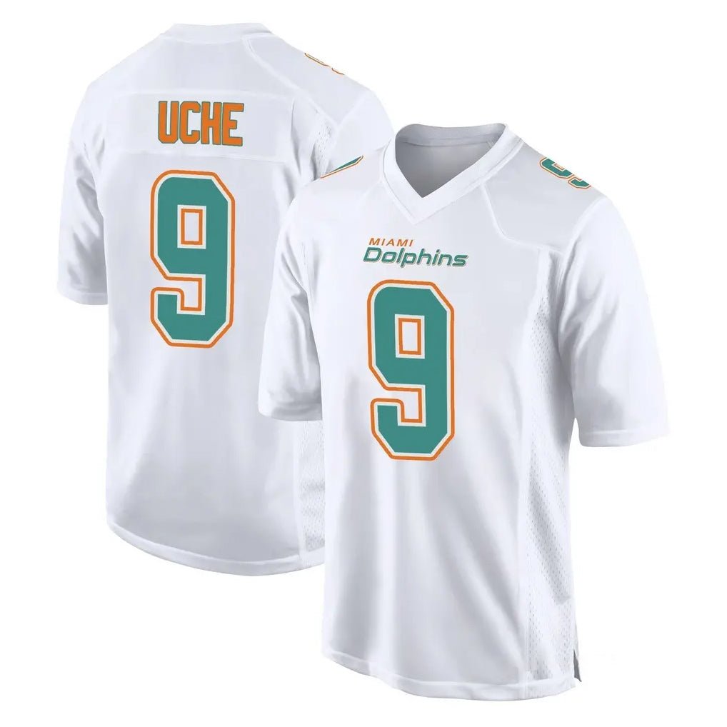 M.Dolphins #9 Joshua Uche Player White Fashion Home Game Ldoa Stitched Jerseys