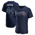 A.Braves #44 Hank Aaron Player Navy Alternate Limited Elite Home Game Ldoa Stitched Jerseys