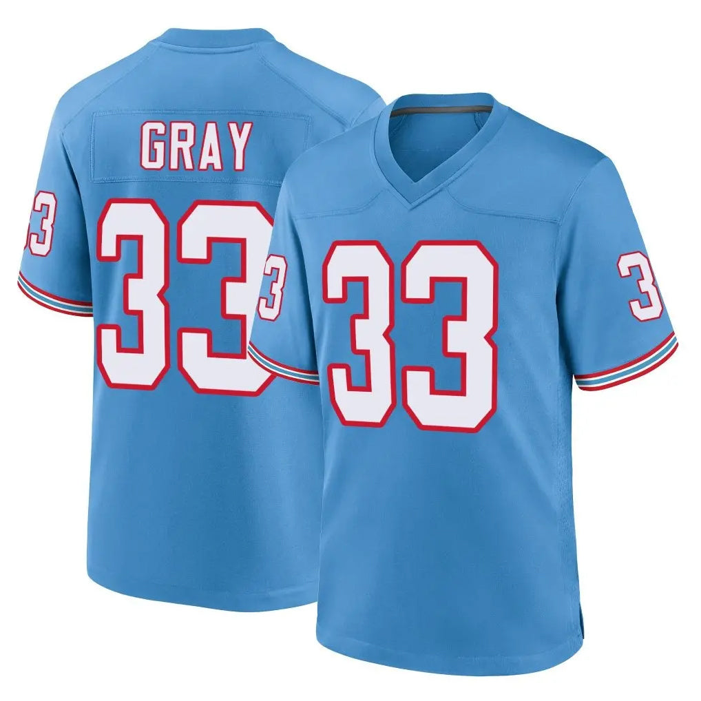 T.Titans #33 Cedric Gray Player Light Blue Oilers Throwback Home Game Ldoa Stitched Jerseys