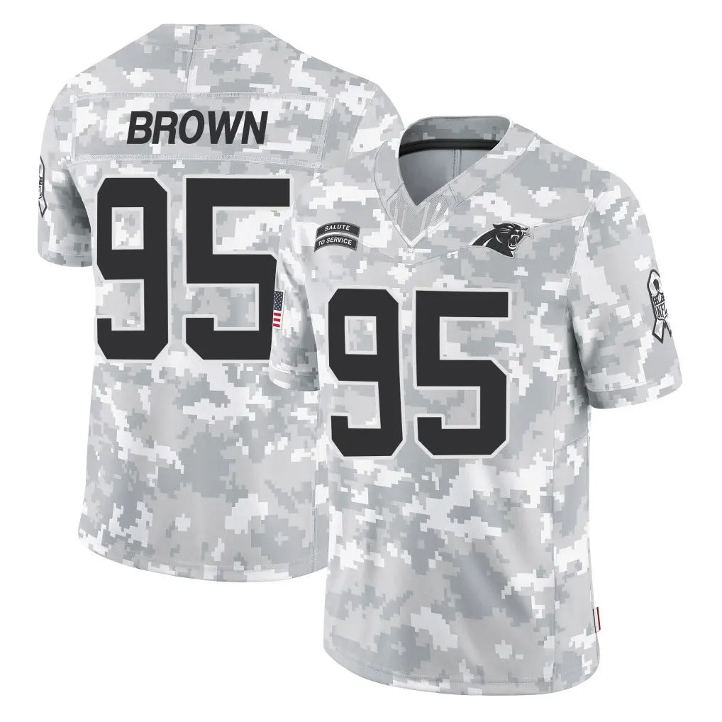 C.Panthers #95 Derrick Brown Player Arctic Camo Salute to Service Limited Game Ldoa Stitched Jerseys