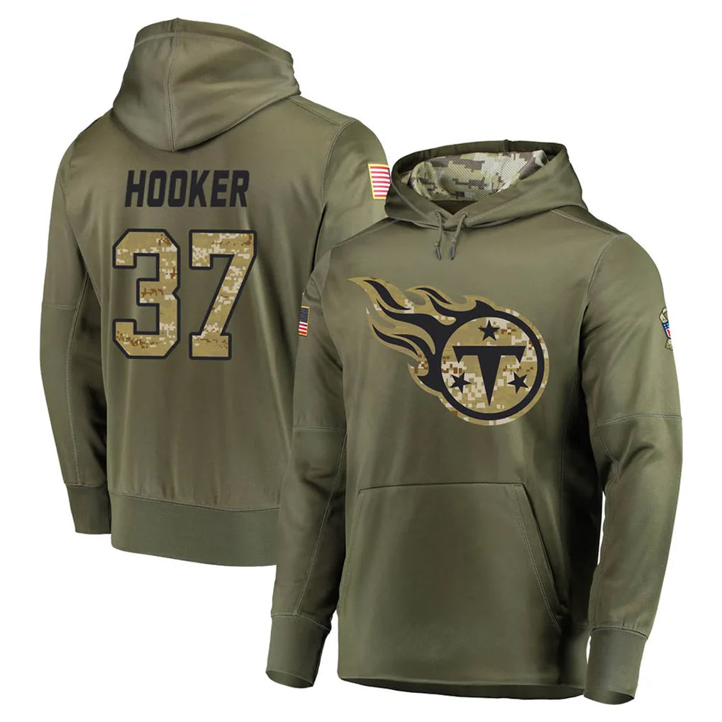 T.Titans #37 Amani Hooker Player Olive Salute to Service Pullover Hoodies Home Game Ldoa Stitched Jerseys