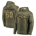 D.Broncos #60 Luke Wattenberg Player Olive Salute to Service Pullover Hoodies Home Game Ldoa Stitched Jerseys