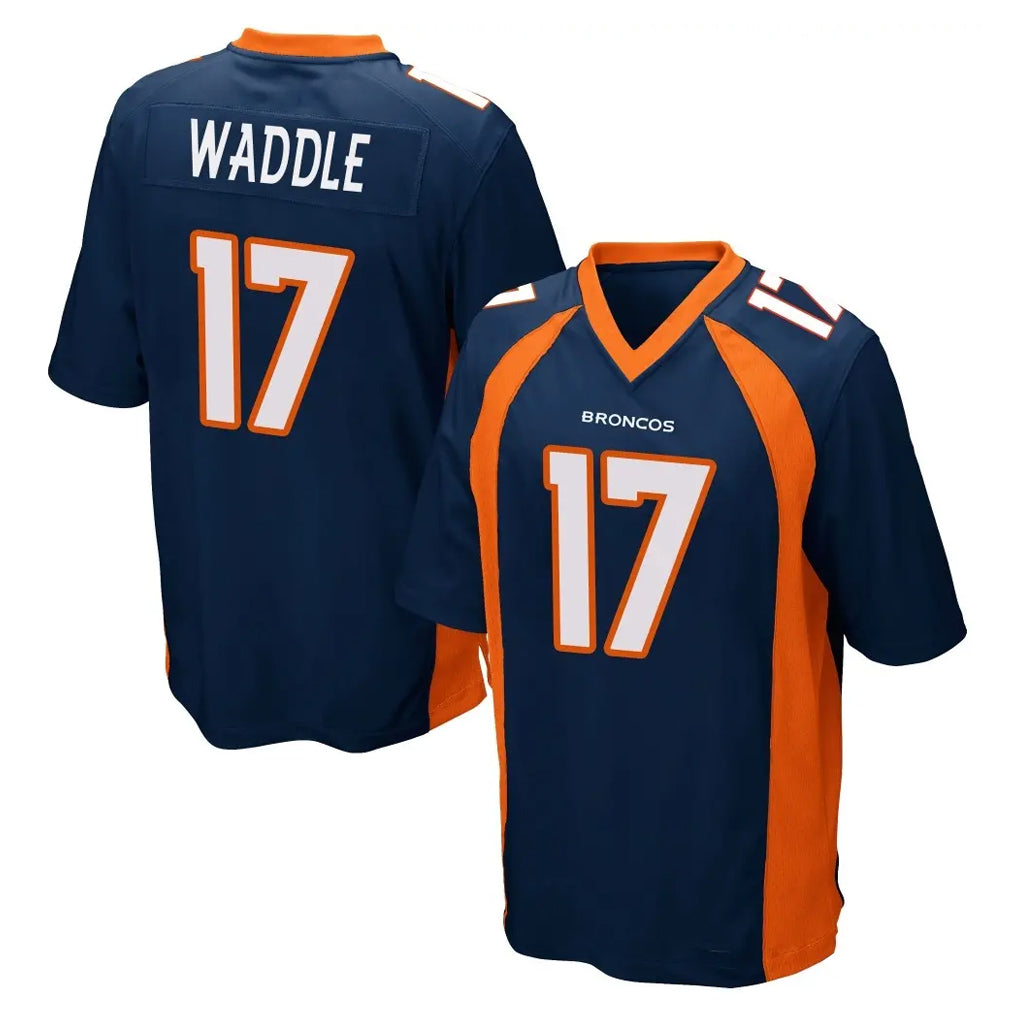 D.Broncos #17 Jaylen Waddle Player Navy Game Ldoa Stitched Jerseys