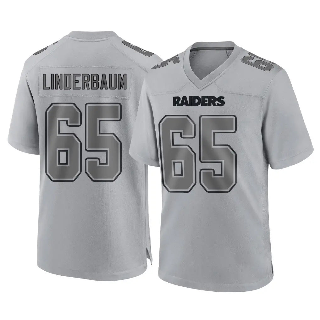 LV.Raiders #65 Tyler Linderbaum Player Gray Atmosphere Fashion Limited Game Ldoa Stitched Jerseys