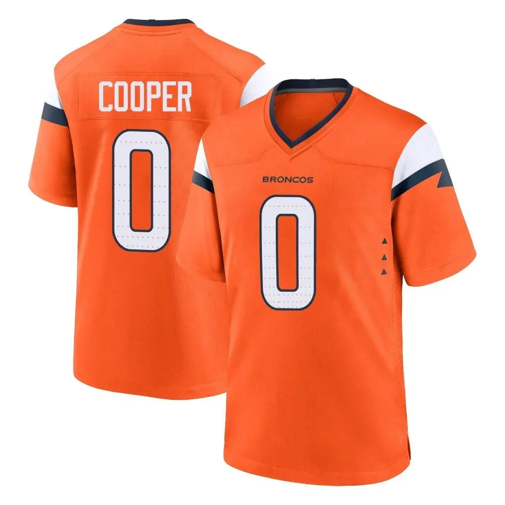 D.Broncos #0 Jonathon Cooper Player Orange Home Game Ldoa Stitched Jerseys