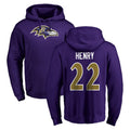 B.Ravens #22 Derrick Henry Player Purple Salute to Service Pullover Hoodie Ldoa Stitched Jerseys