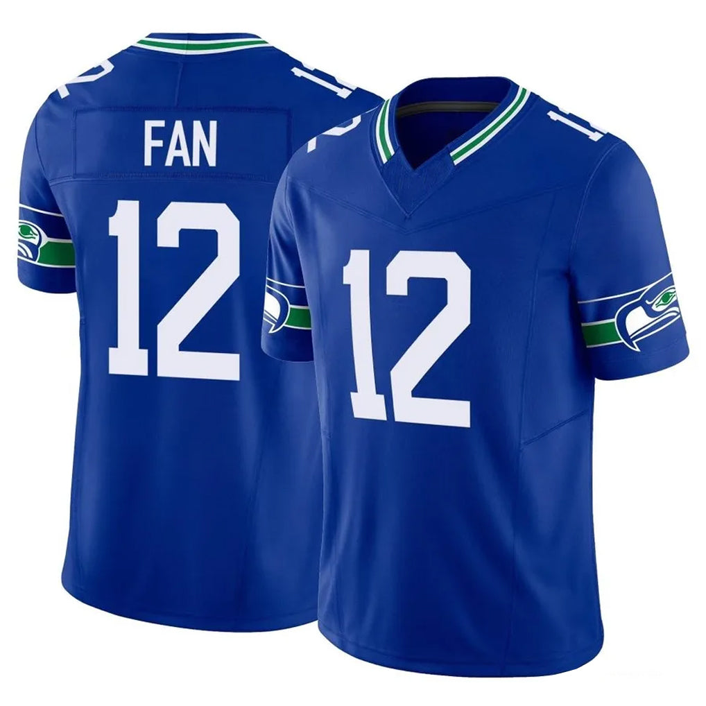 S.Seahawks #12 12th Fan Player Royal Limited Throwback Vapor F.U.S.E. Home Game Ldoa Stitched Jerseys