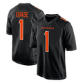 C.Bengals #1 Ja'Marr Chase Player Black Fashion Game Ldoa Stitched Jerseys