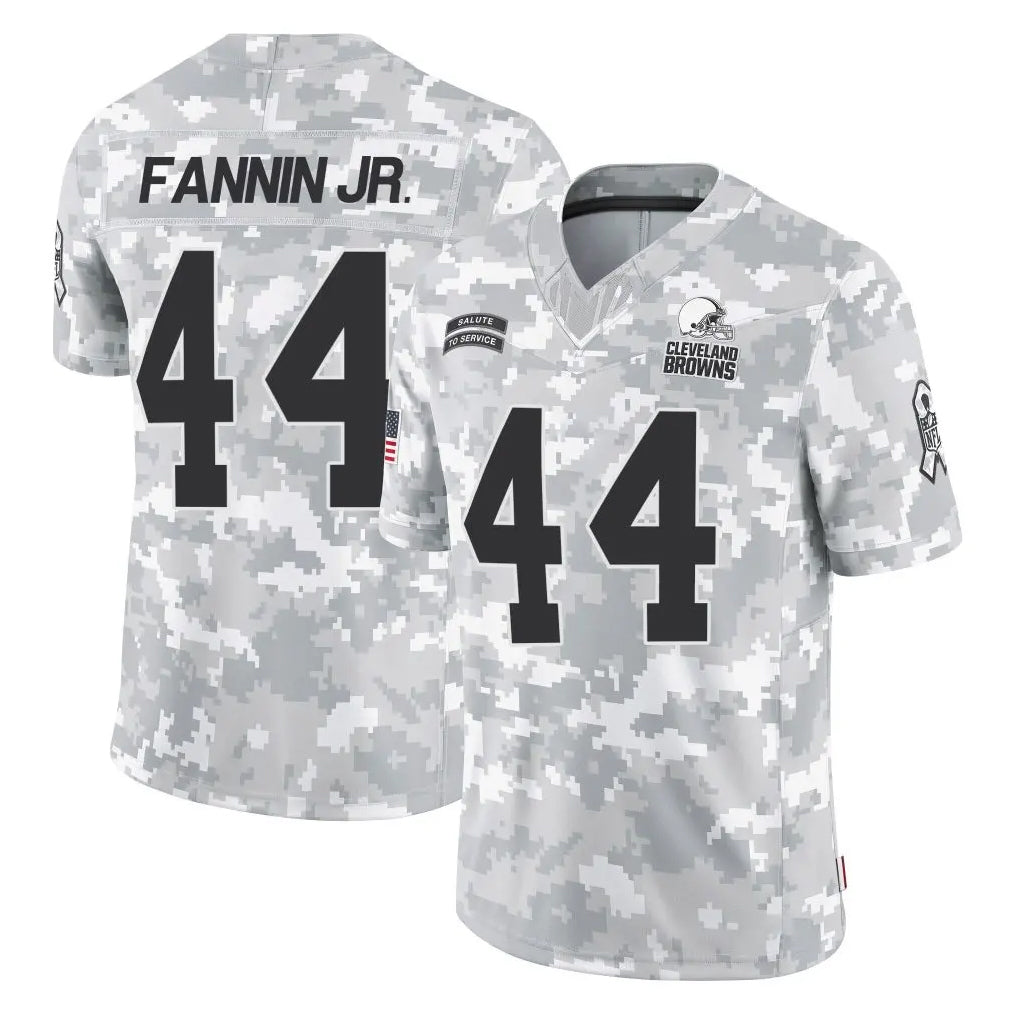 C.Browns #44 Harold Fannin Jr. Player Arctic Camo Salute to Service Limited Home Game Ldoa Stitched Jerseys