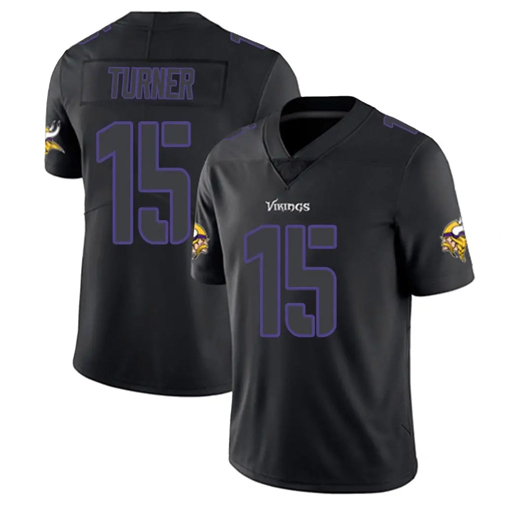 M.Vikings #15 Dallas Turner Player Black Impact LImited Home Game Ldoa Stitched Jerseys