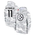 P.Steelers #11 Michael Pittman Jr. Player Arctic Camo Limited Salute to Service Pullover Hoodies Game Ldoa Stitched Jerseys