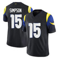 LA.Rams #15 Ty Simpson Player Black Midnight Rivalries Collection Limited Home Game Ldoa Stitched Jerseys