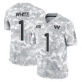 W.Commanders #1 Rachaad White Player Arctic Camo Limited Salute To Service Home Game Ldoa Stitched Jerseys
