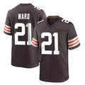 C.Browns #21 Denzel Ward Player Brown Home Game Ldoa Stitched Jerseys