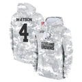 C.Browns #4 Deshaun Watson Player Arctic Camo Salute to Service Hoodies Limited Game Ldoa Stitched Jerseys
