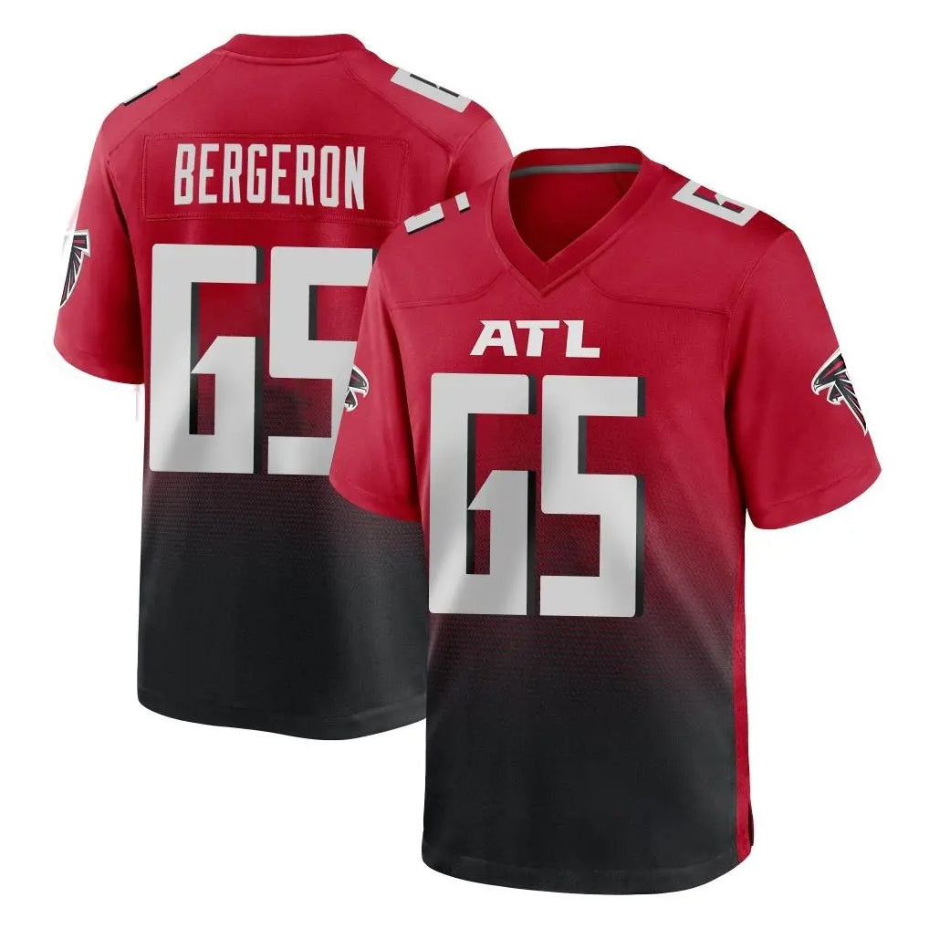 A.Falcons #65 Matthew Bergeron Player Red Home Game Ldoa Stitched Jerseys