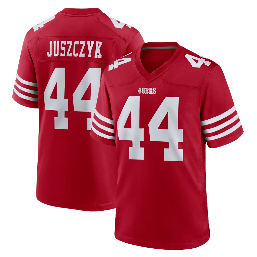 SF.49ers #44 Kyle Juszczyk Player Red Game Home Ldoa Stitched Jerseys