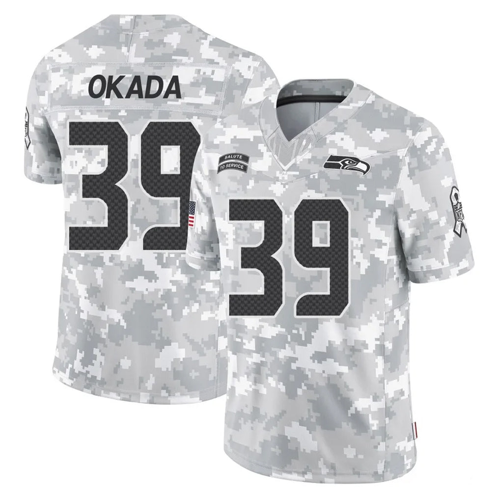S.Seahawks #39 Ty Okada Player Arctic Camo Limited Salute To Service Home Game Ldoa Stitched Jerseys