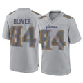 M.Vikings #84 Josh Oliver Player Gray Atmosphere Fashion Home Game Ldoa Stitched Jerseys