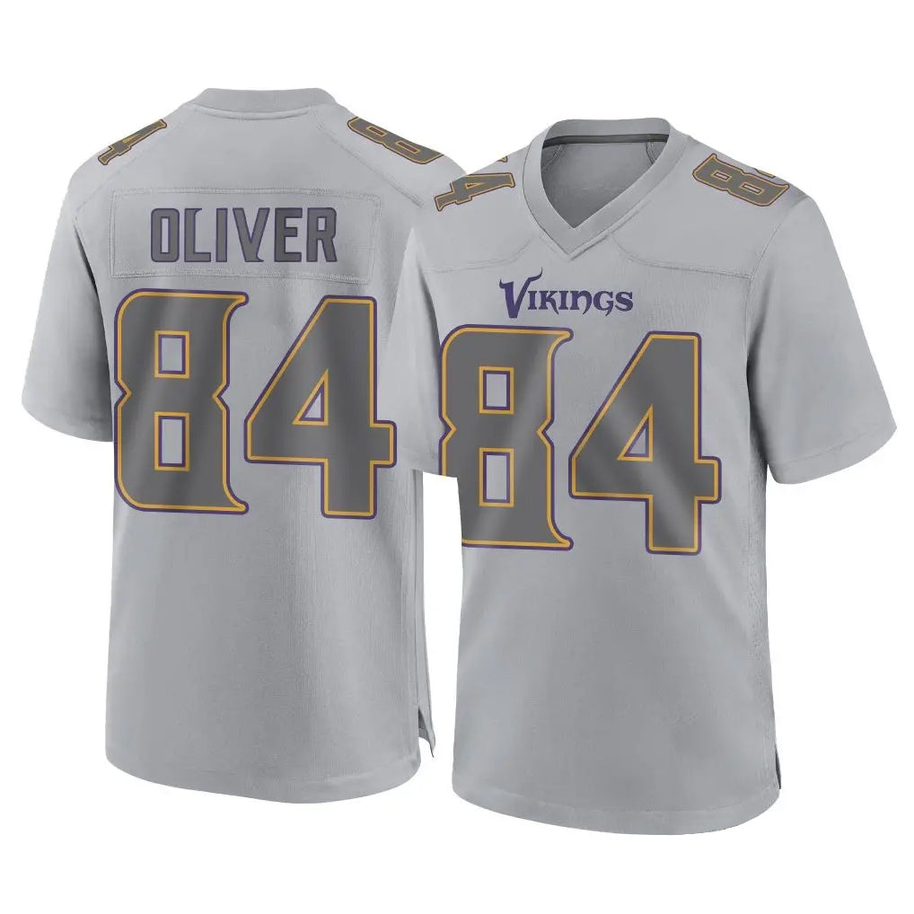 M.Vikings #84 Josh Oliver Player Gray Atmosphere Fashion Home Game Ldoa Stitched Jerseys