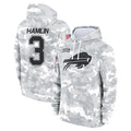 B.Bills #3 Damar Hamlin Player Arctic Camo Salute to Service Hoodies Game Ldoa Stitched Jerseys