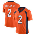 D.Broncos #2 Pat Surtain II Player Orange Color Vapor Untouchable Limited Game Ldoa Stitched Jerseys