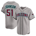A.Diamondbacks #51 Randy Johnson Player Gray Road Limited Home Game Ldoa Stitched Jerseys