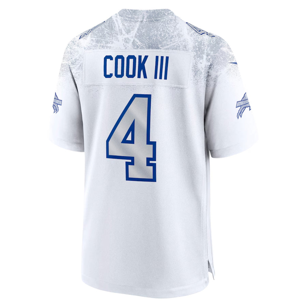 B.Bills #4 James Cook III Player White Rivalries Collection Game Ldoa Stitched Jerseys