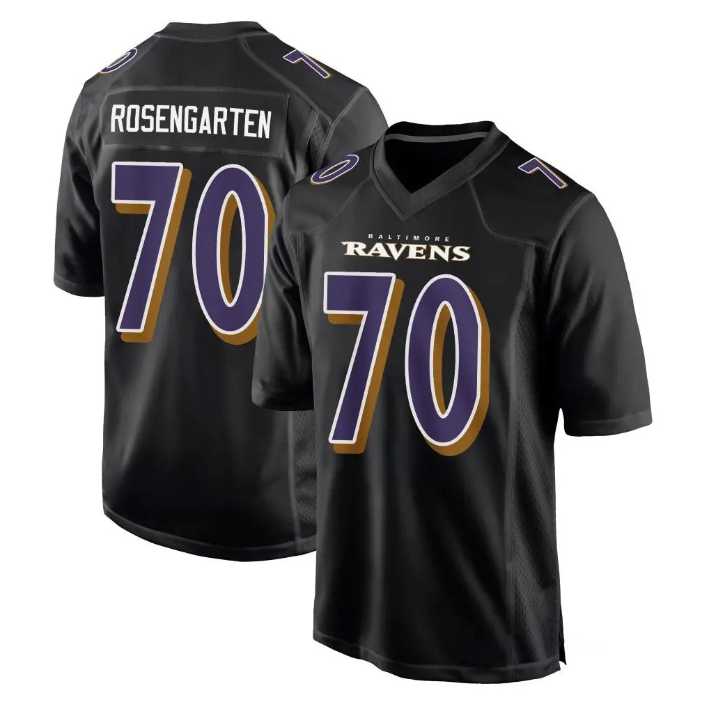 B.Ravens #70 Roger Rosengarten Player Black Carbon Fashion Home Game Ldoa Stitched Jerseys