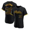 A.Braves #30 Drake Baldwin Player Black Snake Skin City Limited Elite Home Game Ldoa Stitched Jerseys