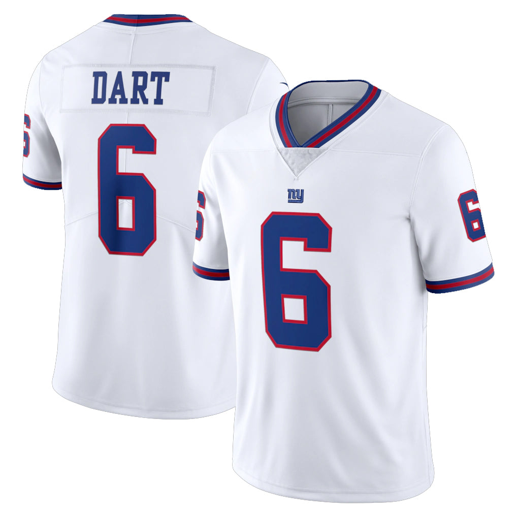 NY.Giants #6 Jaxson Dart Player White Color Rush Home Game Ldoa Stitched Jerseys