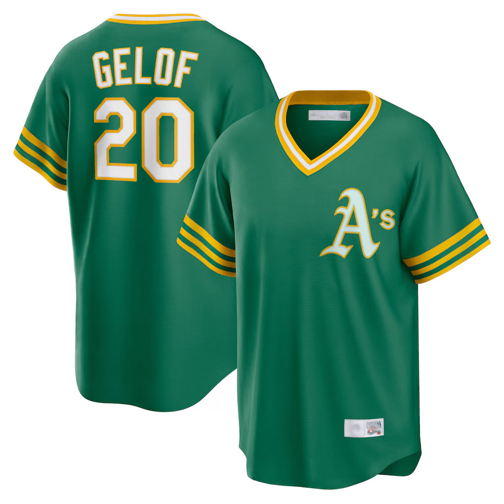 Athletics #20 Zack Gelof Player Kelly Green Cooperstown Collection T-shirt Game Ldoa Stitched Jerseys