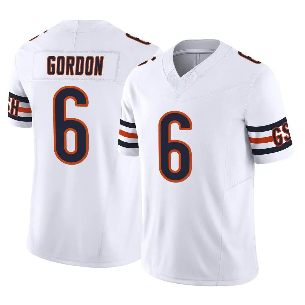 C.Bears #6 Kyler Gordon Player White Vapor F.U.S.E. Limited Home Game Ldoa Stitched Jerseys