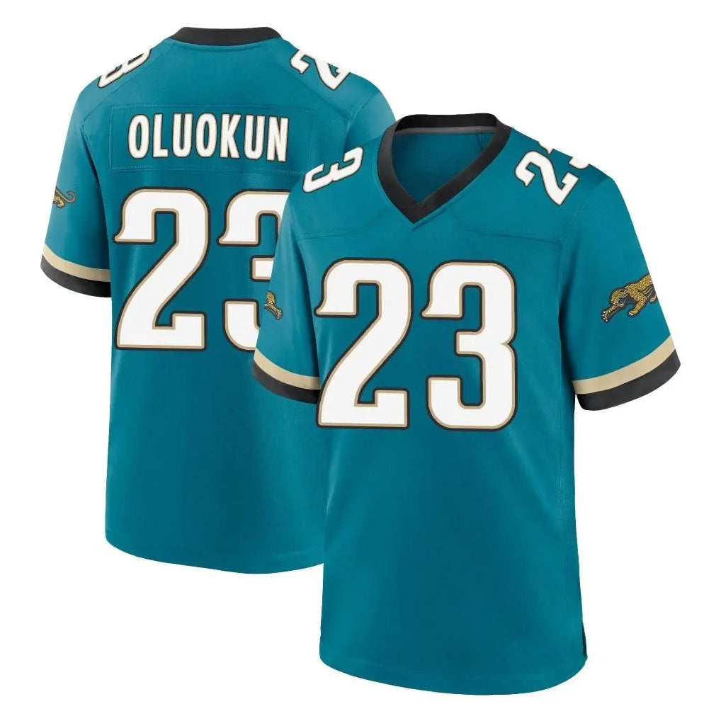 J.Jaguars #23 Foyesade Oluokun Player Teal Prowler Throwback Limited Home Game Ldoa Stitched Jerseys