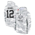 NO.Saints #12 Chris Olave Player Arctic Camo Salute to Service Pullover Hoodies Limited Game Ldoa Stitched Jerseys