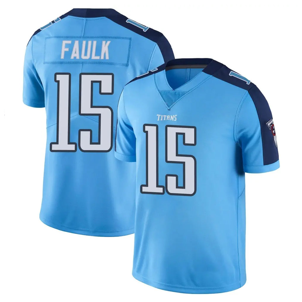 T.Titans #15 Keldric Faulk Player Light Blue Limited Color Rush Home Game Ldoa Stitched Jerseys