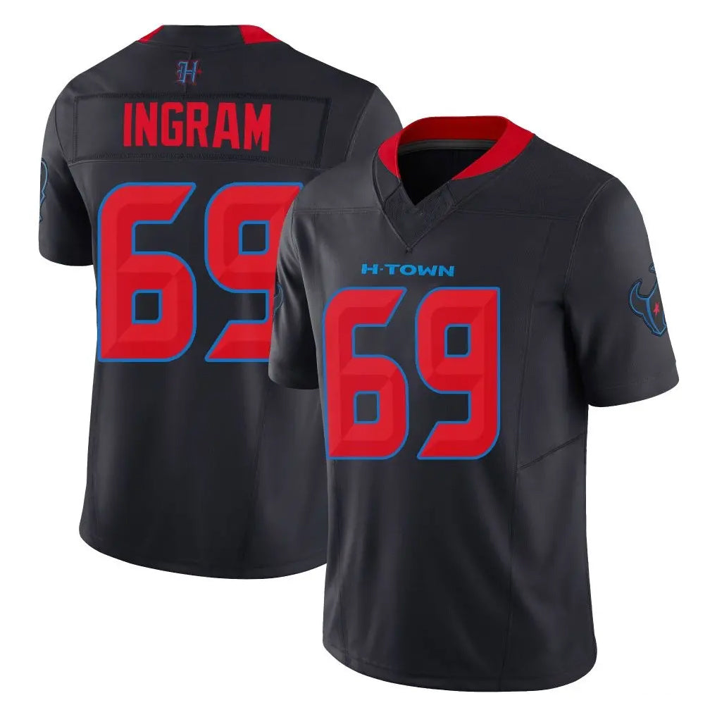 H.Texans #69 Ed Ingram Player Navy Limited 2nd Alternate Vapor F.U.S.E. Home Game Ldoa Stitched Jerseys