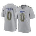 LA.Rams #0 Byron Young Player Gray Atmosphere Fashion Home Game Ldoa Stitched Jerseys